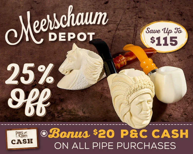 Save 25% Off Meerschaum Depot + $20 P&C Cash on any pipe 