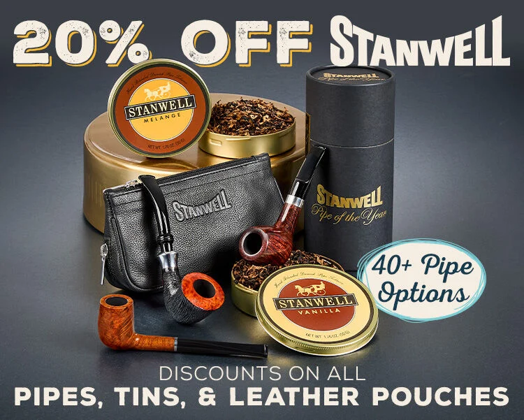 Save 20% off savings on ALL Stanwell Tins, Pipes, & Accessories