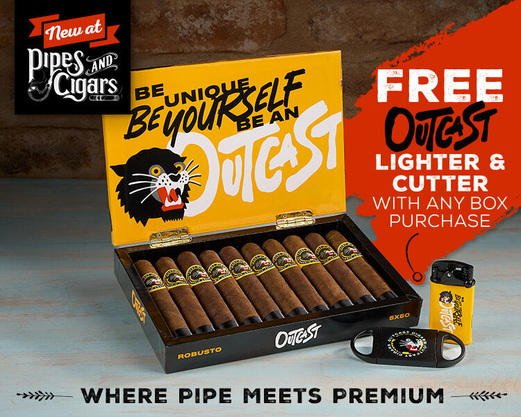 Buy any Outcast box & get a FREE Cutter + Lighter Set! 