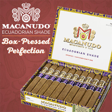 Macanudo Eduadorian Shade Box-Pressed Perfection