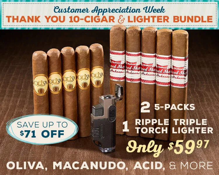 Shop our Build Your Own Thank You 10 Cigar + Lighter Bundle! 