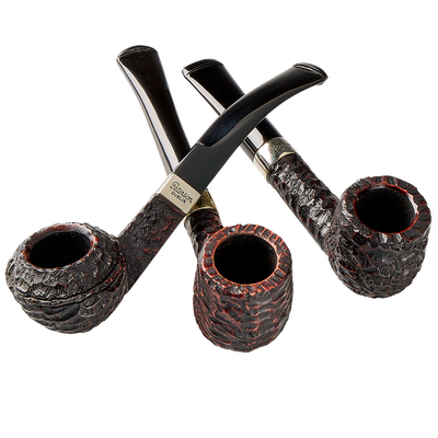 Peterson Junior Rusticated Nickel Mounted Pipe