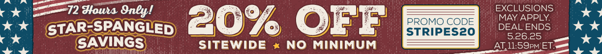 Star Spangled Savings - 20% Off No Minimum!