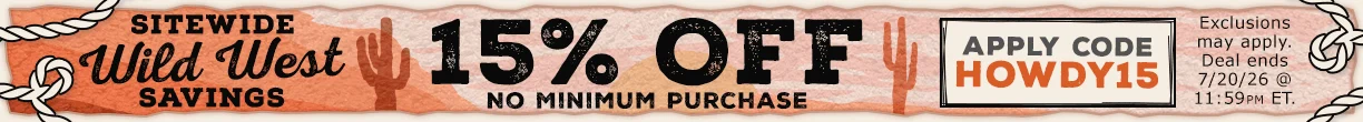 Get your 15% Off Wild West Sitewide Savings NOW