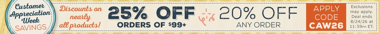 20% off SITEWIDE or 25% off orders $99+